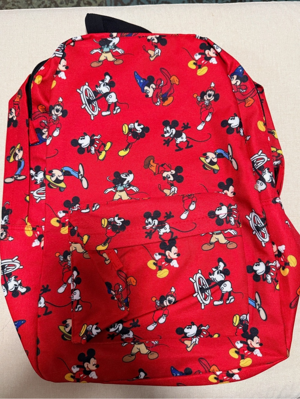 Disney Red Mickey Mouse Pattern Backpack